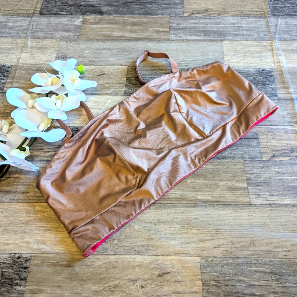 Yitty tan unlined pullover sports bra size approx 3X EUC